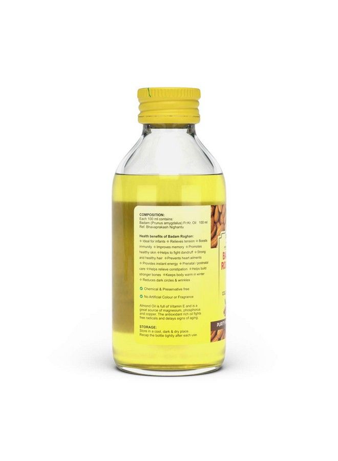 Torque S Badam Roghan Oil Sweet Almond Oil 100% Pure And Cold Pressed For Hair And Skin100Ml (Pack Of 1) - Image 4