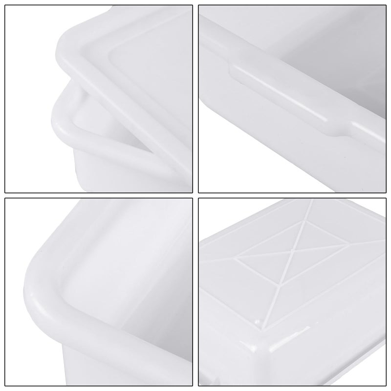 Utiao 3-Pack 13 L Plastic Commercial Bus Tub with Lid, Restaurant Dish Tub, White - Image 3