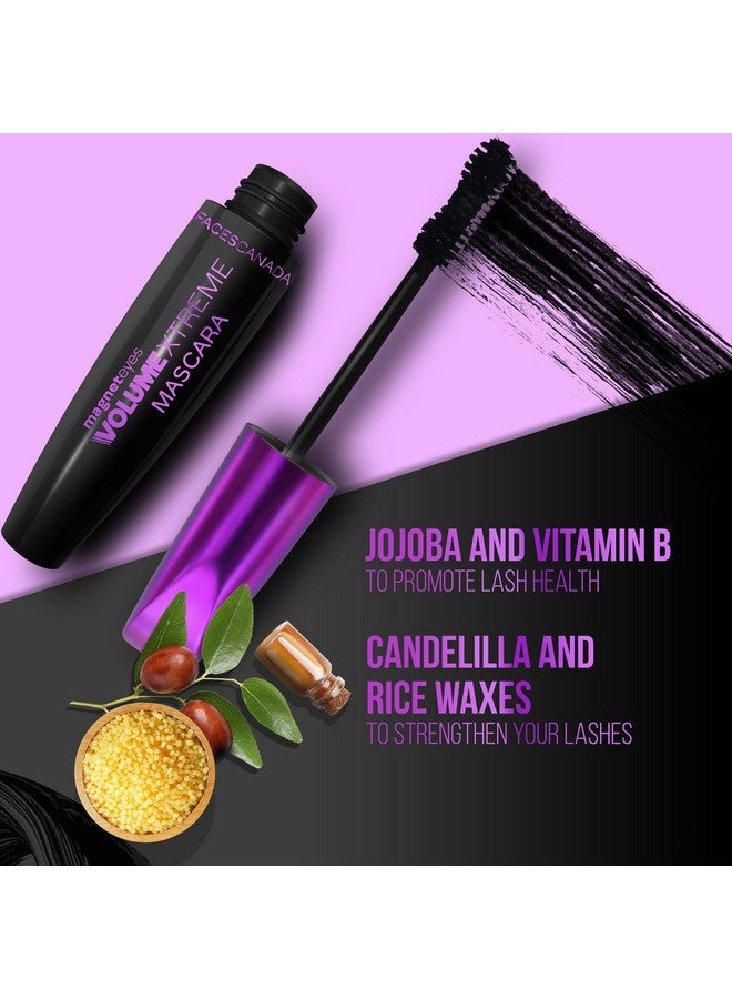 Facescanada FACES CANADA Magneteyes Volume Xtreme Mascara - Black, 8g | Lengthens Lashes | Waterproof | Quick Drying | Long Wear | Intense Black Finish | Lightweight | Enriched With Jojoba Oil & Vitamin E - Image 4