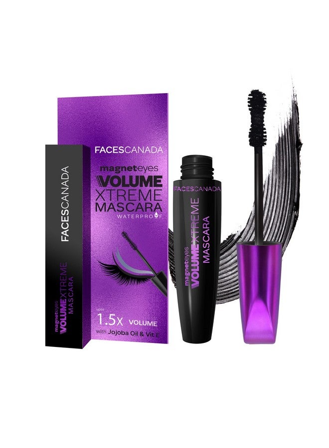 Facescanada FACES CANADA Magneteyes Volume Xtreme Mascara - Black, 8g | Lengthens Lashes | Waterproof | Quick Drying | Long Wear | Intense Black Finish | Lightweight | Enriched With Jojoba Oil & Vitamin E - Image 1