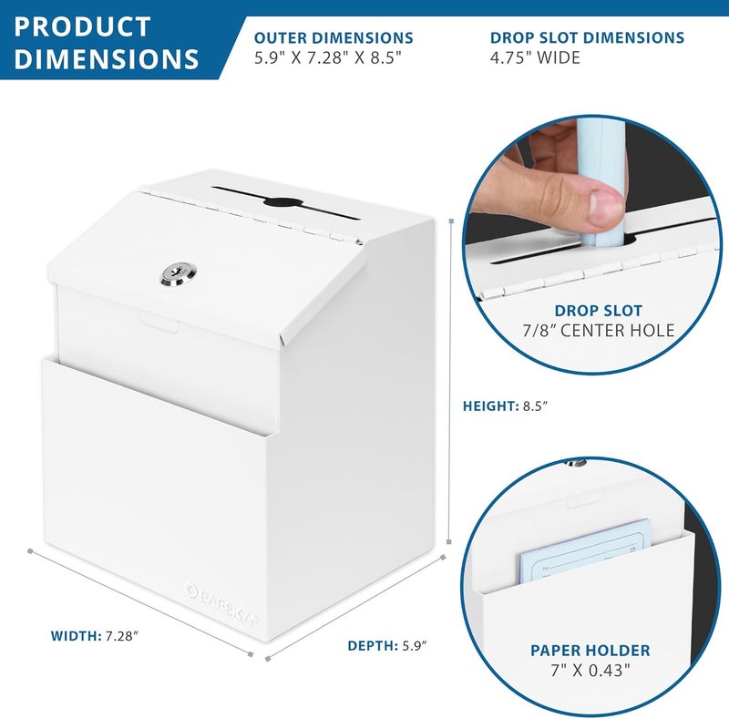 BARSKA Barska Secure WallMount Suggestion  Ballot Drop Box with Key Lock  For Ballots Documents  Payments - Image 4