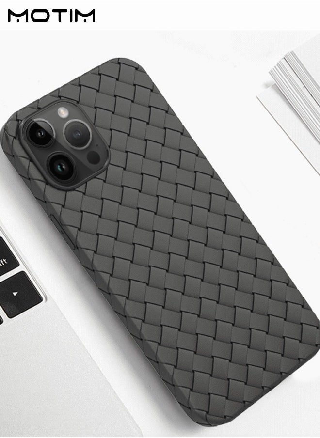 Motim Weave Texture Case for iPhone 14/14 Plus Ulta Slim Phone Case Soft TPU Airbag Shockproof Protective Anti-Scratch Cover  - Image 1
