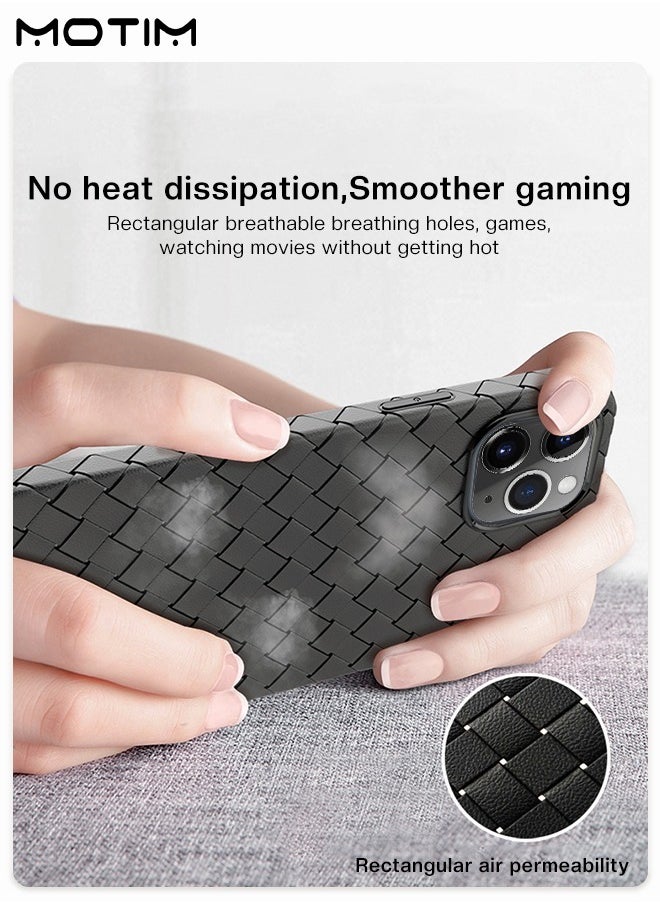 Motim Weave Texture Case for iPhone 14/14 Plus Ulta Slim Phone Case Soft TPU Airbag Shockproof Protective Anti-Scratch Cover  - Image 5
