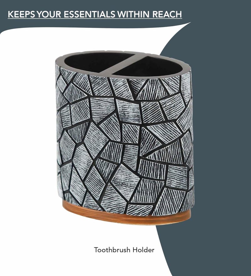 Obsessions Obsessions Polyresin 4 Pcs Bathroom Set_Charcoal  - Image 4