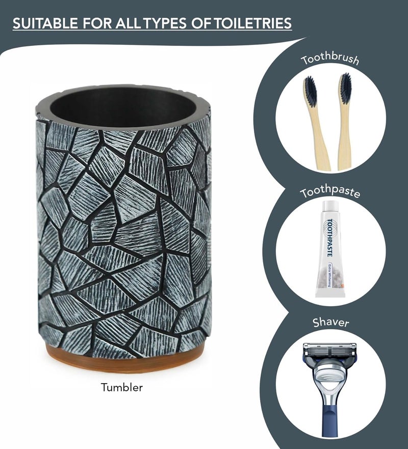 Obsessions Obsessions Polyresin 4 Pcs Bathroom Set_Charcoal  - Image 5