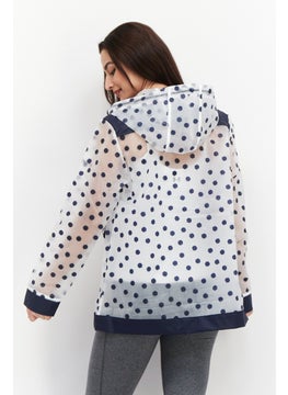 Trespass Women Polka Dot Print Rain Coat, Transparent  - Image 3
