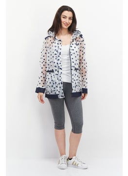 Trespass Women Polka Dot Print Rain Coat, Transparent  - Image 4