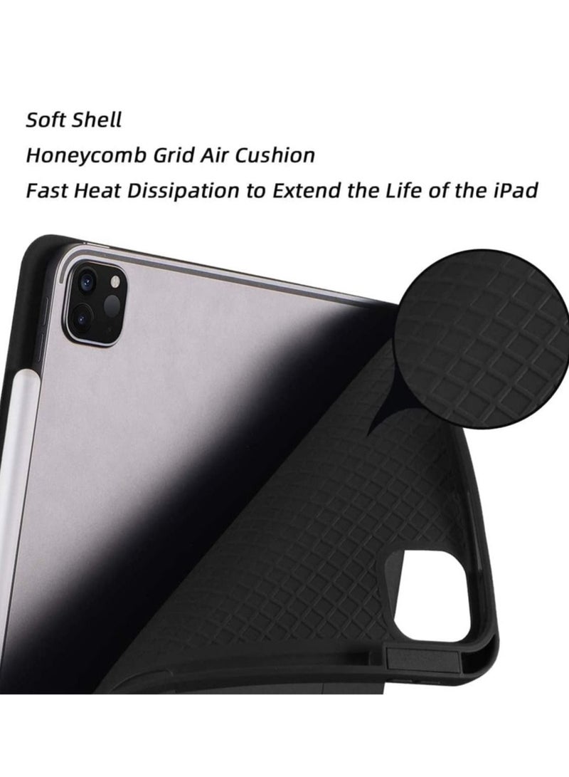 MUNTAQI Case for iPad Pro 11 Inch 2021(3rd Gen)/2020(2nd Gen) with Pencil Holder [Support iPad 2nd Pencil Charging/Pair] Slim Trifold Stand, Smart Protective Case Cover (Black) - Image 3