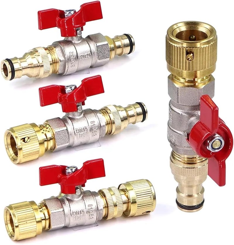 Brass Ball Valve Quick Connect Hose Adapter 1 2 Inch For Garden Irrigation C 1set - Image 2