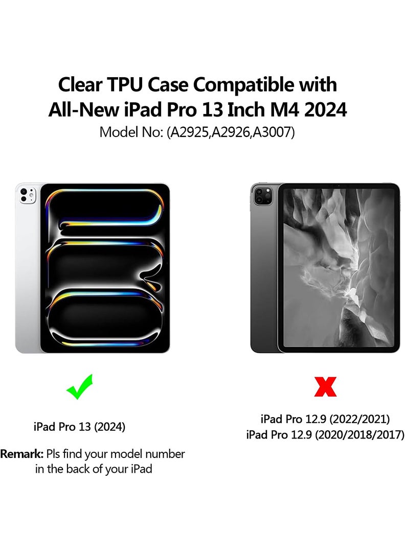 Theodor Clear Case For Apple iPad Pro 13-Inch M4 (2024), Shock-Absorption TPU Cover with Reinforced Corners, Soft Flexible & Crystal Clear Protective Bumper Case - Image 2