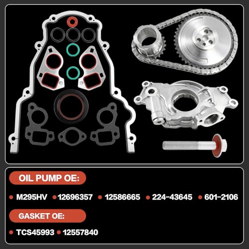 DWLDMLWC LS High Volume Oil Pump Timing Chain Kit w/Gaskets (M295HV) for 1999-2019 Chevrolet (Chevy) Silverado 1500/Tahoe/Suburban, GM Sierra 1500/Yukon, Cadillac Escalade (4.8L/5.3L/6.0L) - Replaces 12696357 - Image 4