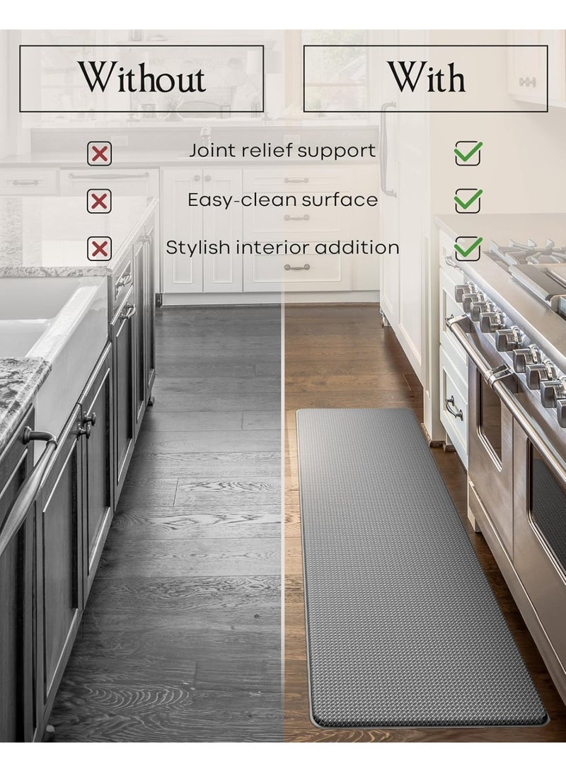 AiQi Kitchen Mats, 2pcs Waterproof Non-slip Anti Fatigue Mats for Kitchen Floor, Durable Resilient Standing Kitchen Runner Rug Floor Mat Set for Home Office Laundry Room 45x75cm + 45x150cm - Image 5