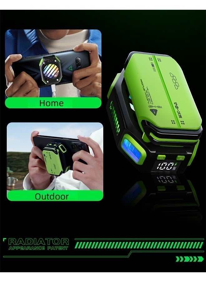 7-Level Magnetic Phone Cooler with RGB, 1800mAh Magnetic Battery, Digital Temperature Display & Turbo Airflow – Silent Gaming Cooler for iOS/Android, Wireless Fast Charging, with Charging Case - Image 5