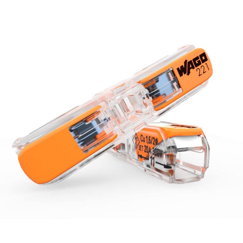 WAGO 2212411 LeverNuts Inline Splicing Wire Connector with Levers For all Conductor Types 2Conductor Max 4 mm Transparent Housing 60 Pieces - Image 2
