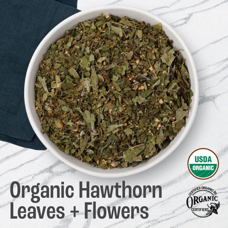 J MAC BOTANICALS Organic Hawthorn Leaf and Flower (16 oz) Dried Hawthorne leaves - Image 2