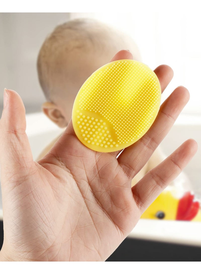 4 Pcs Baby Bath Brush, Baby Cradle Cap Brush for Babies Newborns, Premium Silicone Baby Scalp Scrubber Massage Exfoliator Brush, Multifunctional Baby Bath Essentials - Image 3