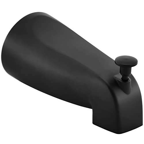 Tearel Slip Fit Tub Spout with Pull-Up Diverter for 1/2 inch Copper Tube, Matte Black - Image 1