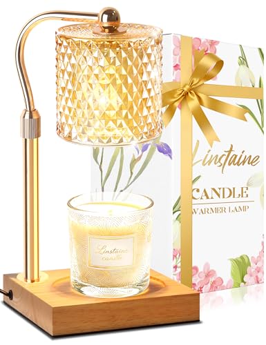 Linstaine Candle Warmer Lamp with Timer Dimmer Adjustable Height, Mothers Day Gifts for Mom, Birthday Gifts for Women, House Warming New Home Decor, Electric Wax Warmer for Jar Candles, Gold - Image 1