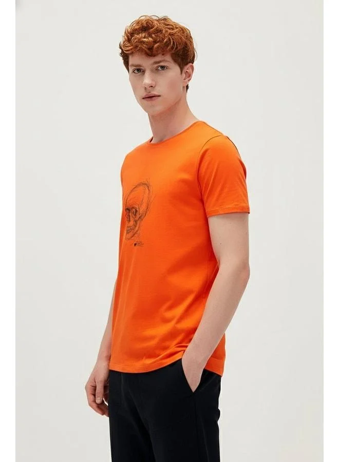 Bad Bear Reborn Orange Men's Printed T‑Shirt.