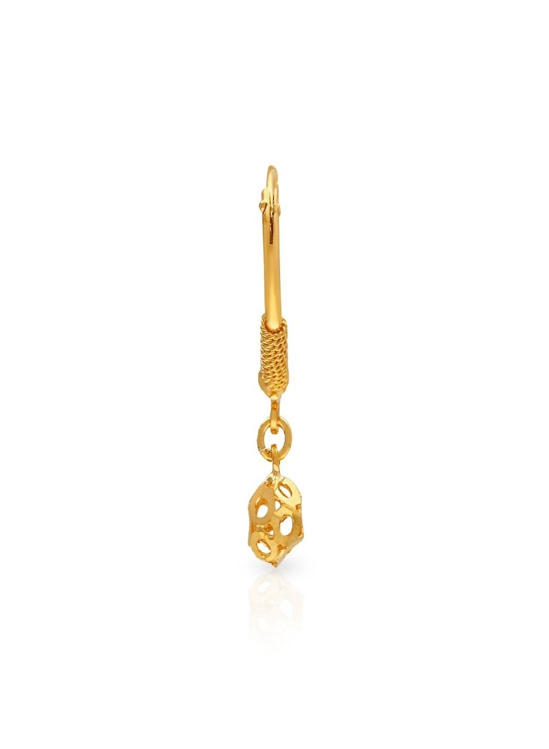 Malabar Gold and Diamonds 22 Karat 916 Purity Hoops & Bali Style Endless Hoop Earring for Women AIER077 - Image 3