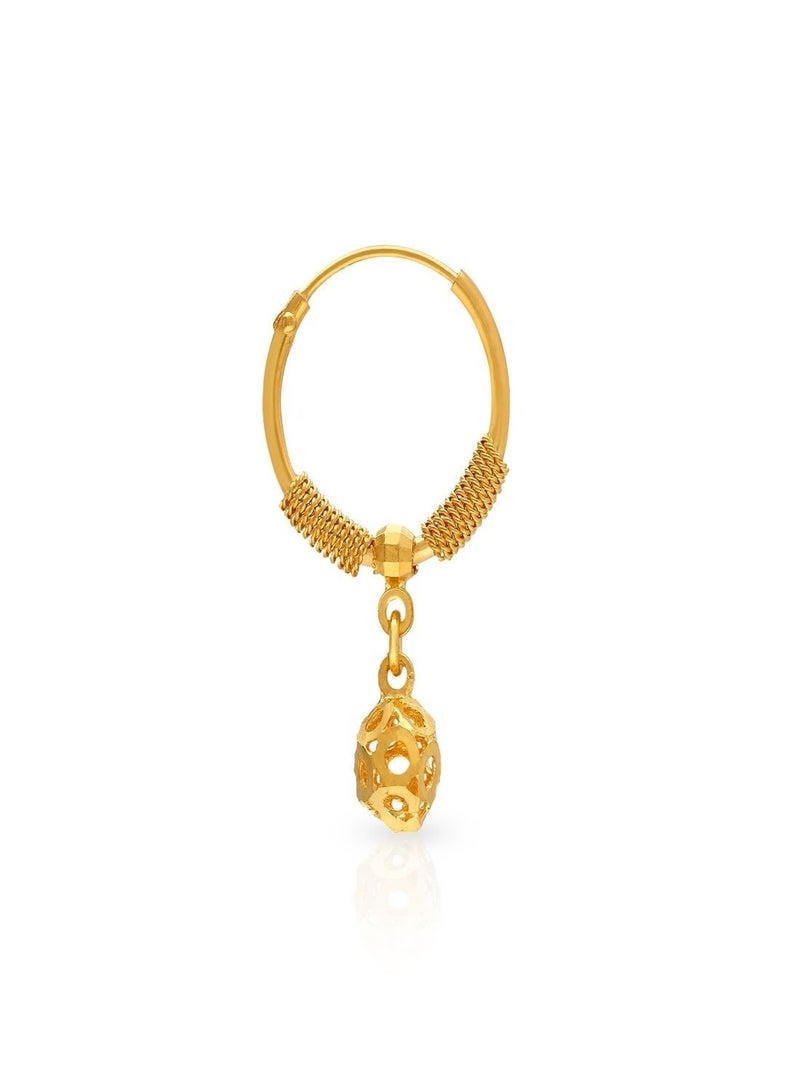 Malabar Gold and Diamonds 22 Karat 916 Purity Hoops & Bali Style Endless Hoop Earring for Women AIER077 - Image 2