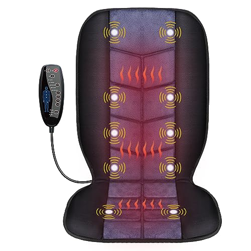 CILI CILI Massage Chair PadBack Massager with HeatMassage Seat Cushion with 10 Vibration Motors306090 Minutes Heating OptionsChair Massager for Office Chair Home Office Use 
