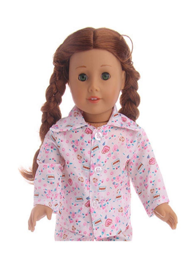 NIBEMINENT Printed Doll Pajama Outfit Set 18inch - Image 3