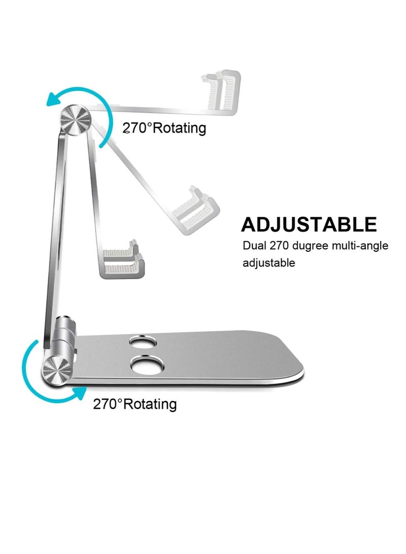 Adjustable Desktop Mobile Phone Holder for Online Courses and Video for iPhone 12 SE 2020 11 Pro Samsung 10 9 Lightweight Portable Tablet Silver  - Image 2