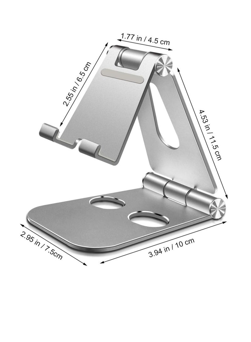 Adjustable Desktop Mobile Phone Holder for Online Courses and Video for iPhone 12 SE 2020 11 Pro Samsung 10 9 Lightweight Portable Tablet Silver  - Image 3