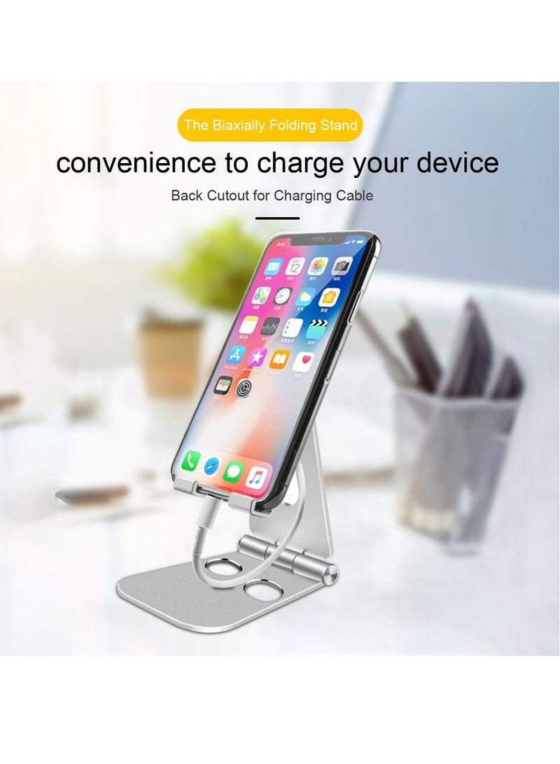 Adjustable Desktop Mobile Phone Holder for Online Courses and Video for iPhone 12 SE 2020 11 Pro Samsung 10 9 Lightweight Portable Tablet Silver  - Image 5