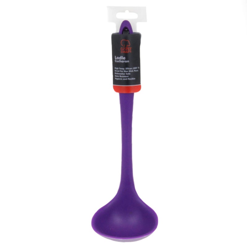 Chef Craft Premium Silicone Cooking Ladle, 11.25 inch, Purple - Image 2