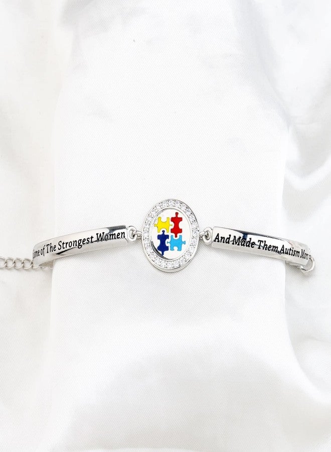 FEELMEM Autism Mom Jewelry - God Found Some of The Strongest Women Bracelet - Autistic Gift - Proud Autism Mom Gift (Silver) - Image 5