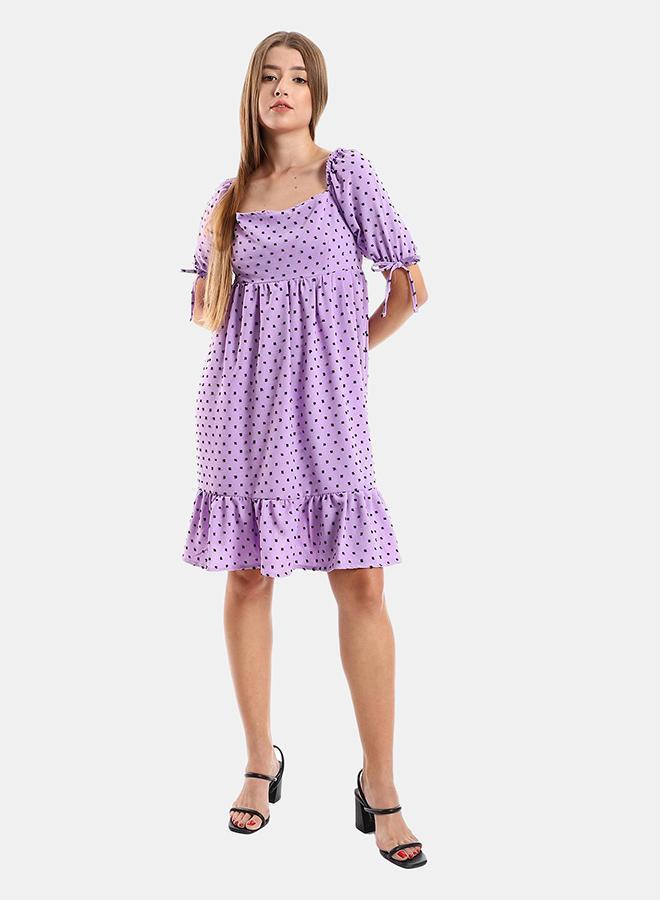 kady Jamila Women Self Stitched Square Collar Tiered Tunic ,purple-XXL - Image 1