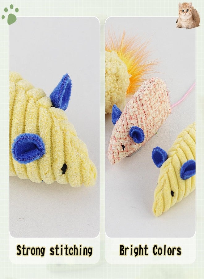 Andiker 3PCS Cat Mouse Toys, Colorful Catnip Toys for Cats with Rattle Box Ribbon Feather Interactive Cat Toys for Indoor Cats to Chew Bite Teeth Cleaning (Blue) - Image 4