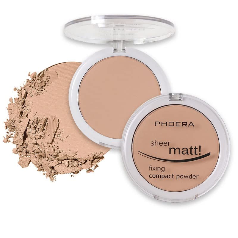 Meifen 2 Pack PHOERA Matte Face Powder Control Oil Brighten Skin Color Full Coverage Flawless Face Setting Loose Powder203 Nude