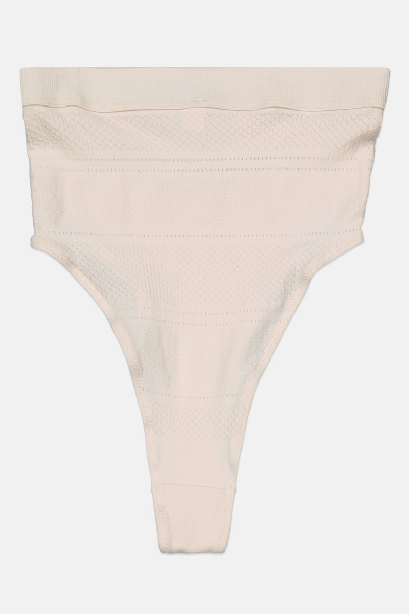 Etam Women Textured Pull On Pantie, Peach  - Image 2