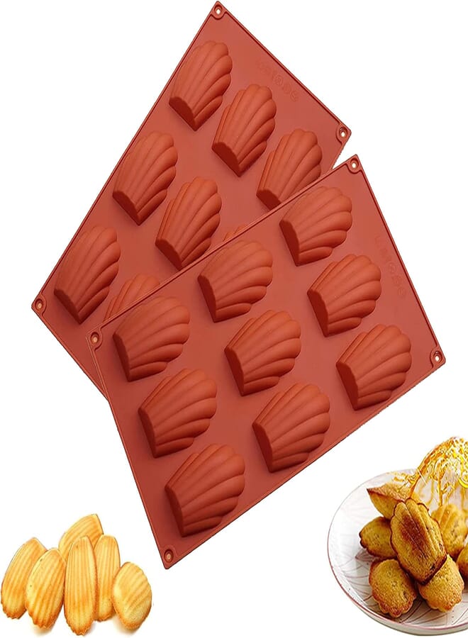 Silicone Baking Mold 9 Cavity Homemade Seashell Cookies Chocolate Candy Cake Molds Non Stick Silicone Mold, Cake, Jelly, Pudding, Handmade Soap, Madeleine Cake, DIY Baking Tool Mould