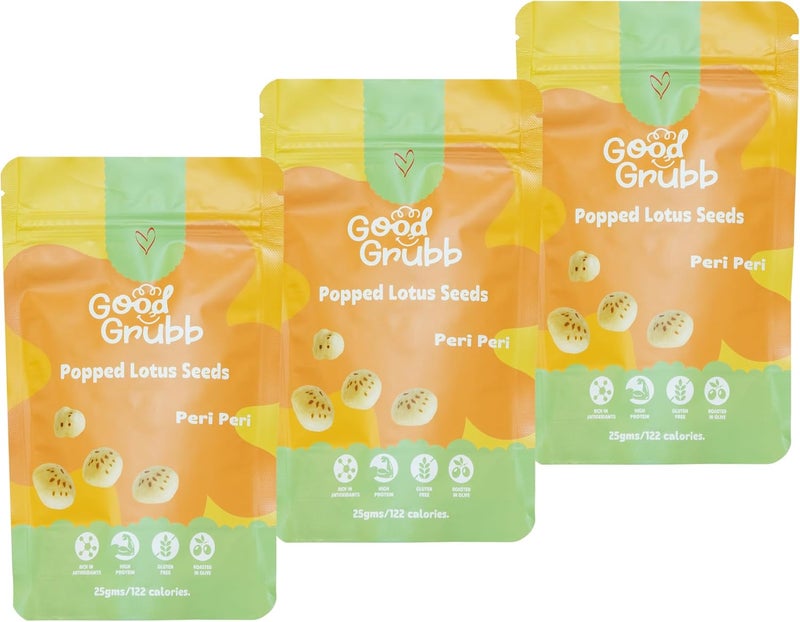 Good Grubb Popped Lotus Seeds - Peri Peri Flavor (3 Pack) - Image 1