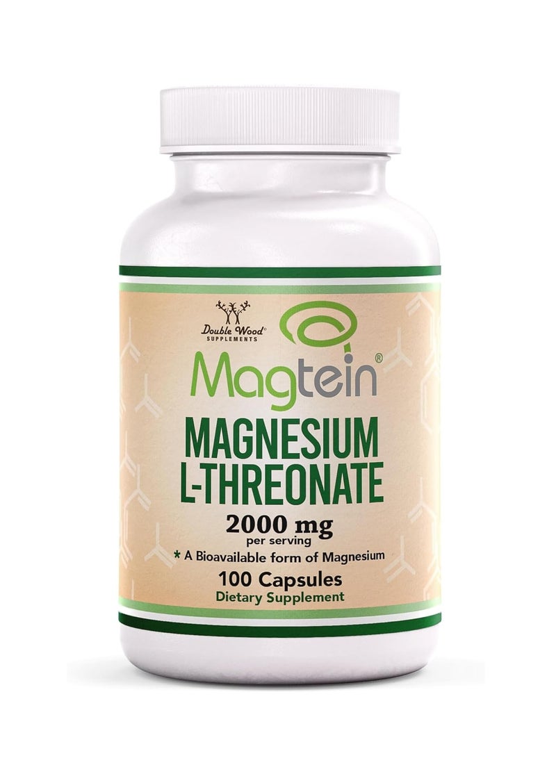 Double Wood Supplements Magtein Magnesium L-Threonate Supplement 2000mg per serving 100 capsules - Image 1