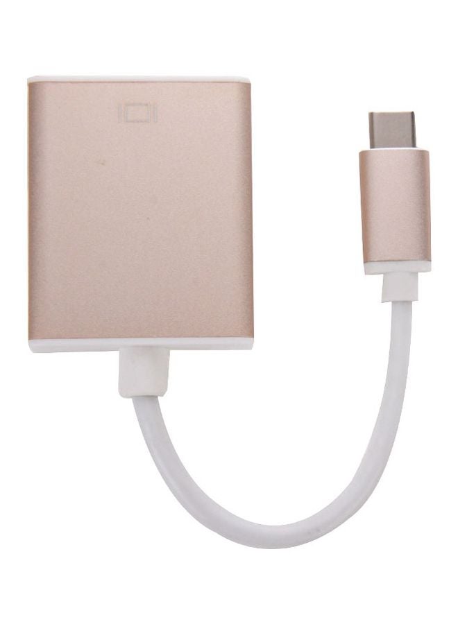 كابل محوّل من Type-C إلى VGA نمط العرض المتعدد ذهبي وردي/أبيض - Image 2