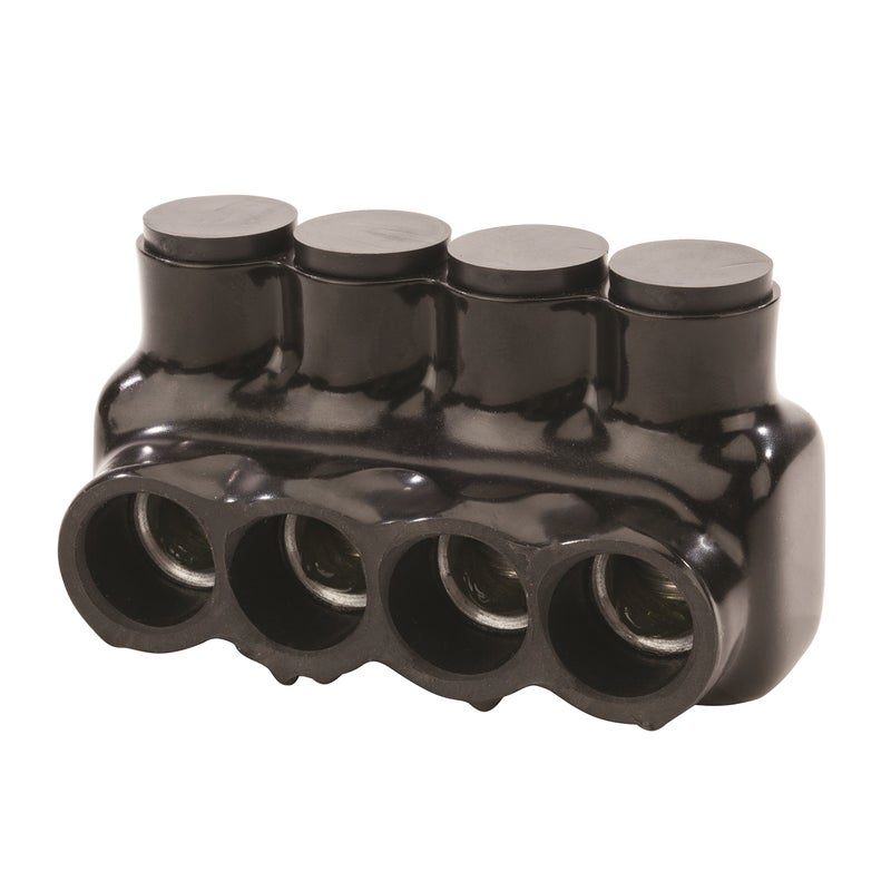 NSI IPL250-4B Polaris Insulated Multi-Tap Connector 3 Port (Single Sided Entry) 250 MCM-6 AWG-Bagged wire-terminals, 3 x 1 x 2, Black - Image 4