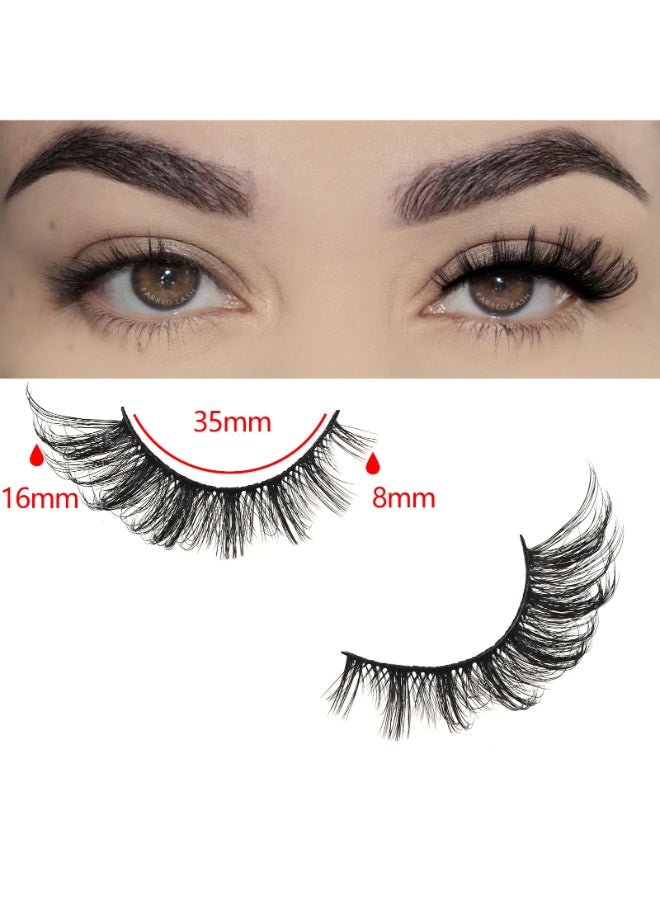FARRED Cat Eye Lashes Fox Eyelash Wispy Fluffy False Eyelashes 14 Pairs Fake Eyelashes Natural Look Short Natural Lashes Cat Eye Lash Wispy Volume Eyelash F23 816mm - Image 4