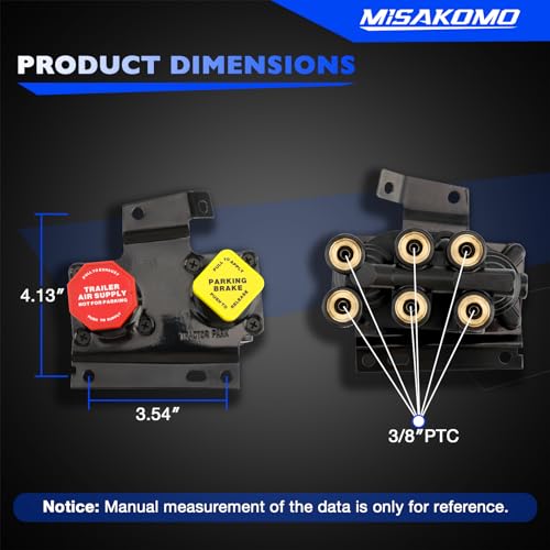 Misakomo KN20619 MV3 Dash Air Brake Control Valve 38 PushtoConnect Ports Replacement for Haldex RKN20619 Volvo Freightliner Trucks - Image 3