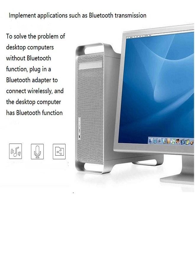 4.0 Bluetooth adapter, USB Bluetooth receiver, computer CSR 4.0 audio transmitter, win8/10/11 driver, free of charge, suitable for desktops, laptops, mice, keyboards, printers, headphones, speakers, c