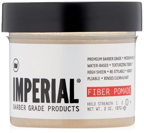 Imperial Barber Fiber Pomade - Medium Hold Water-Based High Sheen Formula with Texturizing Fibers for Men's Hair Styling Travel Size 2 oz - Image 1