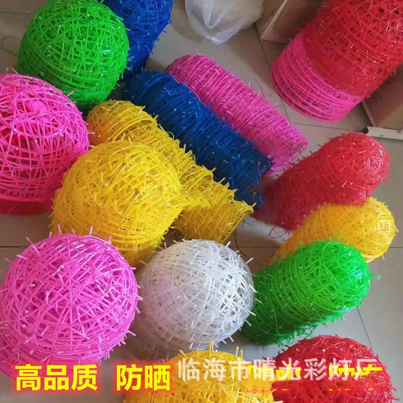 Led Rattan Ball Lamp Waterproof Ball Lamp Landscape Hanging Tree Outdoor Lights Sunscreen Project Lighting Christmas Decorative Lights - Image 4