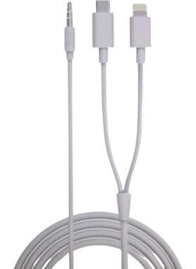 Hiqonic Aux To Lightning Type-C Cable iPhone-Android Compatible Aux Converter 