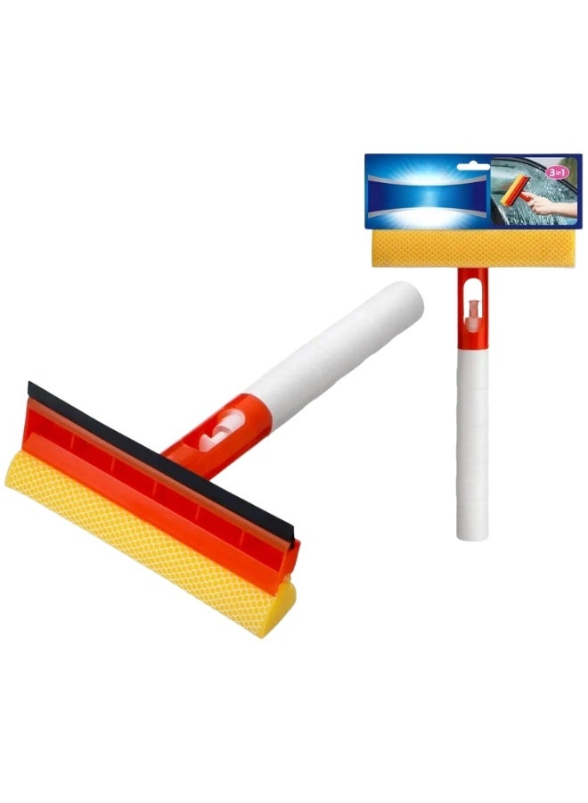 3 in 1 Window Cleaning Spray Mop with Removable Spray Bottle, Sponge and Cleaning Brush, Spray Bottle Set for Tile, Shower, Car Window (1 Piece, Red) - Image 1