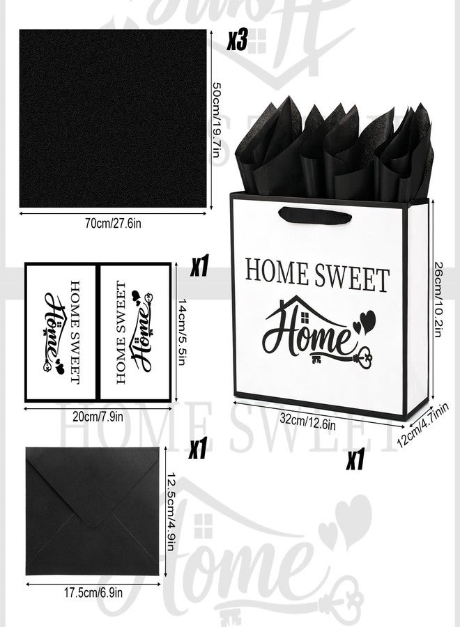 Fukaisu Housewarming Gift Bag Set, New Home Sweet Home Gift Wrap Bag with Greeting Card Envelope & Tissue Paper for Owners Buyers Congratulations House Warming Party Favors Supplies - Image 2