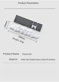 M MIAOYAN Cloud Wrist Pad Keyboard Mouse Wrist Pad Typing Wrist Pad PU Leather Memory Foam Wrist Pad (White)  - Image 5
